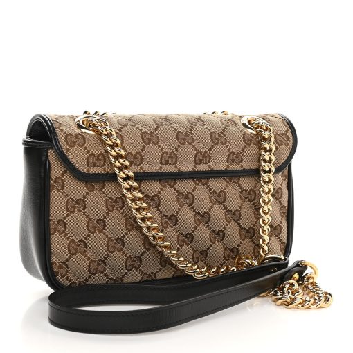 Gucci Diagonal Mini GG Shoulder Bag Beige Black - Image 3