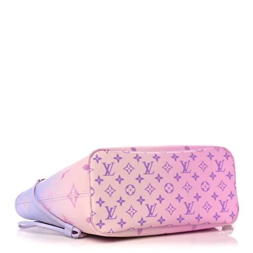 Louis Vuitton Neverfull Bag MM Blue Pink Canvas Monogram Suhali - Image 3