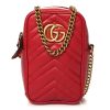 GUCCI Matelasse Mini GG Marmont Hibiscus Red Bag