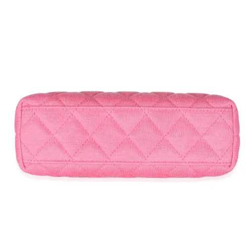Chanel Pink Quilted Jersey Nano Kelly Shopper - Image 2