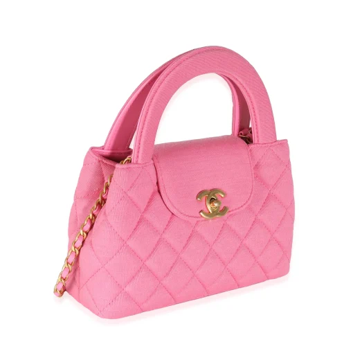 Chanel Pink Quilted Jersey Nano Kelly Shopper - Image 3