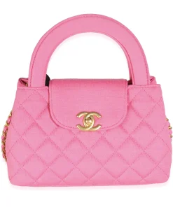 Chanel Pink Quilted Jersey Nano Kelly Shopper
