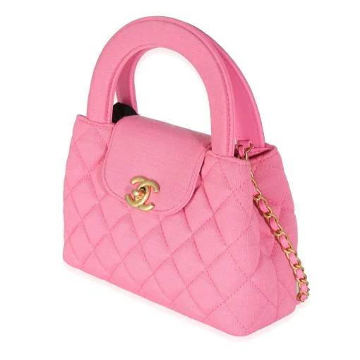 Chanel Pink Quilted Jersey Nano Kelly Shopper - Image 5