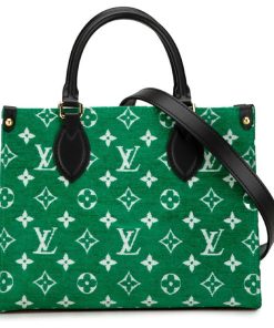 LOUIS VUITTON ONTHEGO PM VELVET TOTE GREEN