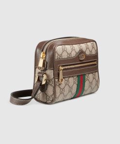 Alternative view of Gucci GG Supreme Web Mini Ophidia Shoulder Brown Bag