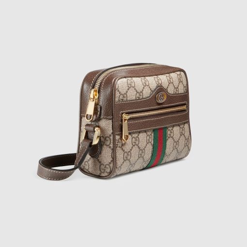 Gucci GG Supreme Web Mini Ophidia Shoulder Brown Bag - Image 2
