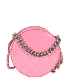 Alternative view of Pink Patent CC Round As Earth Bag