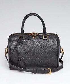 Louis Vuitton Black Monogram Empreinte Speedy Bandouliere 25