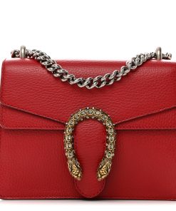 GUCCI Calfskin Mini Dionysus Bag Hibiscus Red