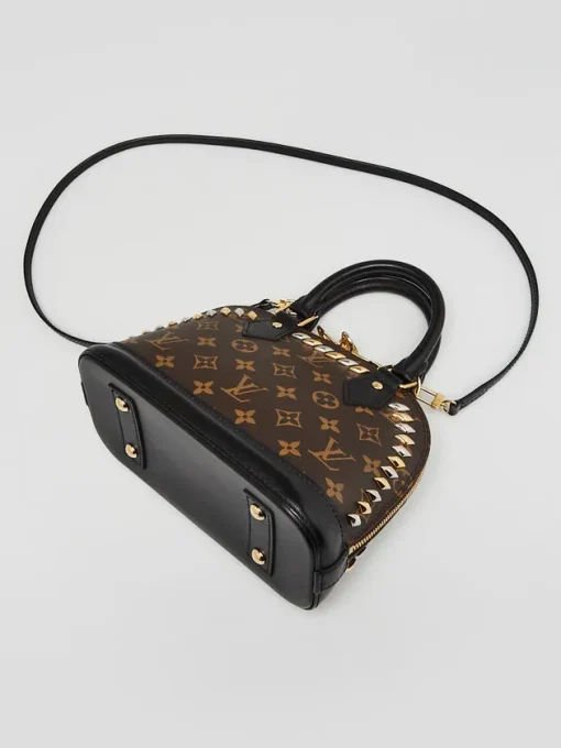 LOUIS VUITTON Studded Alma BB Monogram Macassar Canvas Brown Bag - Image 2
