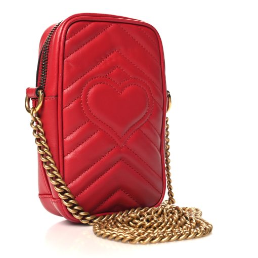 GUCCI Matelasse Mini GG Marmont Hibiscus Red Bag - Image 2