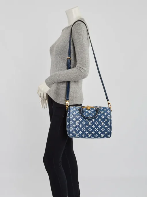 Louis Vuitton Blue Monogram Denim Jacquard Speedy 25 - Image 2