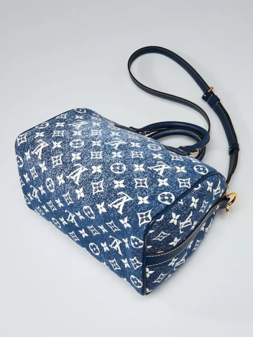 Louis Vuitton Blue Monogram Denim Jacquard Speedy 25 - Image 3