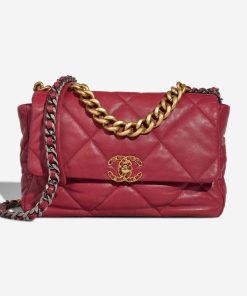 CHANEL 19 RED FLAP BAG