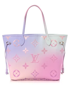 Louis Vuitton Neverfull Bag MM Blue Pink Canvas Monogram Suhali