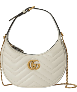 GUCCI GG MARMONT SMALL WHITE MATELASSE SHOULDER BAG