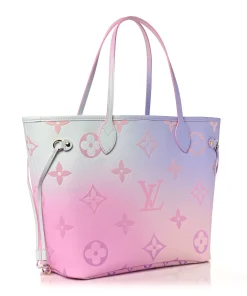 Alternative view of Louis Vuitton Neverfull Bag MM Blue Pink Canvas Monogram Suhali