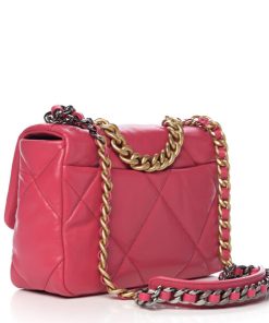 Alternative view of CHANEL 19 DARK PINK FLAP BAG