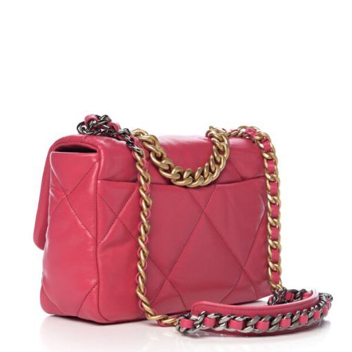 CHANEL 19 DARK PINK FLAP BAG - Image 2