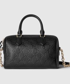 GUCCI GG EMBLEM MEDIUM BOSTON BAG