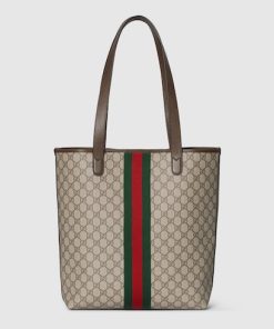 Alternative view of GUCCI Ophidia Medium Tote Beige And Brown Bag