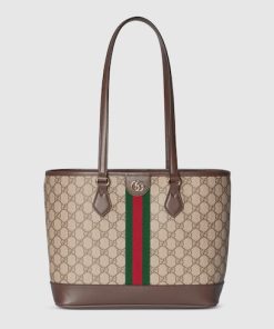 GUCCI Ophidia medium tote beige and brown