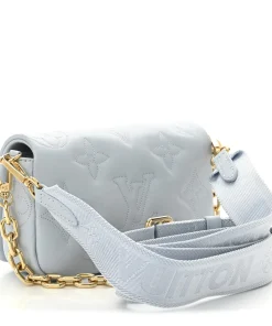 Alternative view of LOUIS VUITTON Calfskin Bubblegram Wallet On Strap Ice Blue