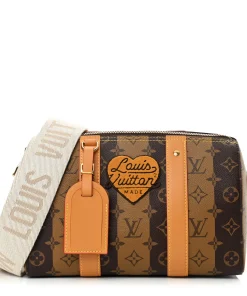 LOUIS VUITTON X NIGO Stripes City Keepall Brown