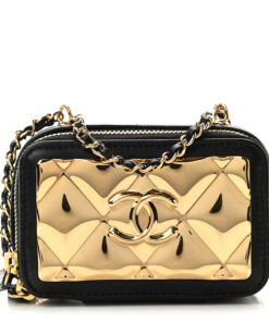CHANEL Golden Plate Clutch With Chain