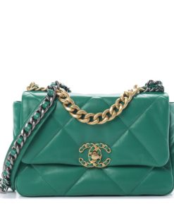 CHANEL 19 GREEN FLAP BAG