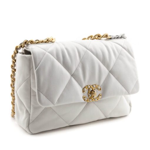 CHANEL 19 WHITE FLAP BAG - Image 3
