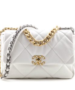 CHANEL 19 WHITE FLAP BAG