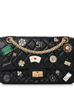 CHANEL Aged Lucky Charms Flap Black