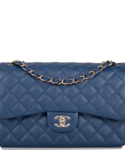 CHANEL Classic Single Flap Bag Navy Blue