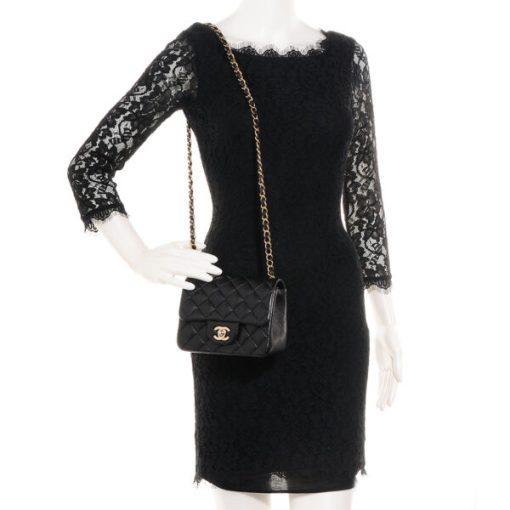 CHANEL MINI SQUARE CLASSIC FLAP BLACK - Image 2