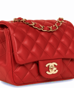 Alternative view of CHANEL MINI SQUARE CLASSIC FLAP RED