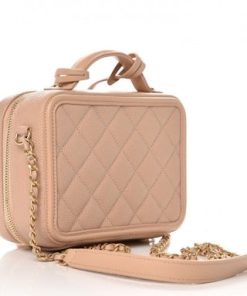 Alternative view of Chanel Filigree Vanity Case Gold-tone Small Beige