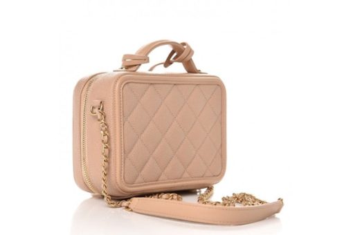 Chanel Filigree Vanity Case Gold-tone Small Beige - Image 2