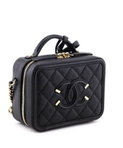 Alternative view of Chanel Filigree Vanity Case Gold-tone Small Black