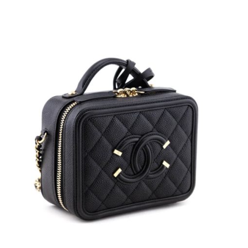 Chanel Filigree Vanity Case Gold-tone Small Black - Image 2