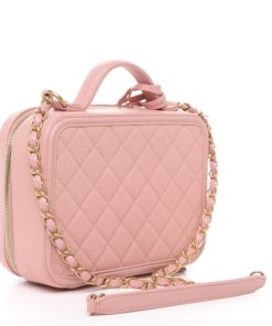 Alternative view of Chanel Filigree Vanity Case Gold-tone Small Pink