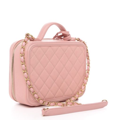 Chanel Filigree Vanity Case Gold-tone Small Pink - Image 2