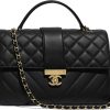 CHANEL Black Gold Class CC Top Handle Bag