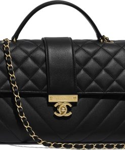 CHANEL Black Gold Class CC Top Handle Bag