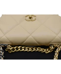 Alternative view of CHANEL 19 Large Lambskin Leather Nude Bag