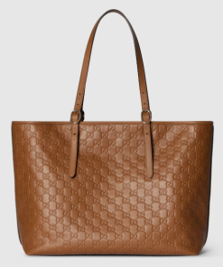 Alternative view of GUCCI GG Emblem Large Tote Brown Bag