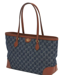 Alternative view of GUCCI Md Ophidia Gg Jacquard Denim Tote Bag