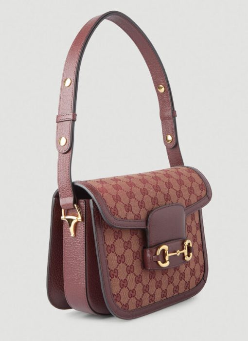 Gucci 1955 Horsebit Supreme Shoulder Bag in Burgundy - Image 2