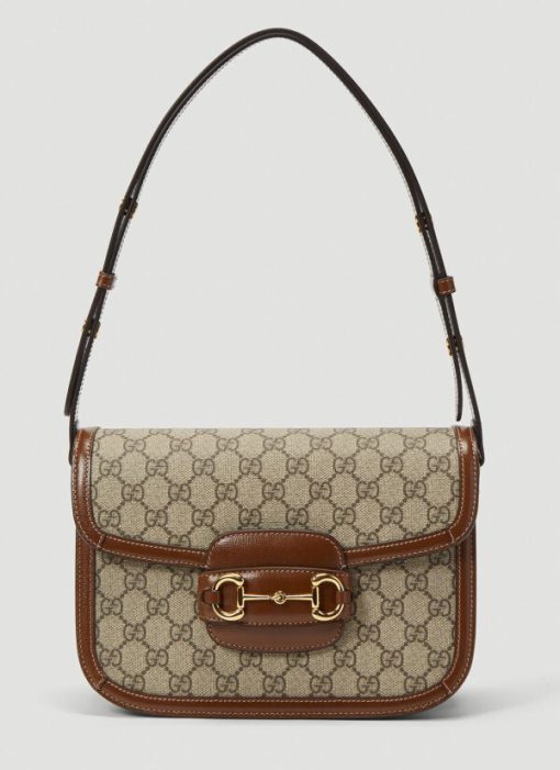 Gucci 1955 Horsebit Supreme Shoulder Bag in Brown - Image 3