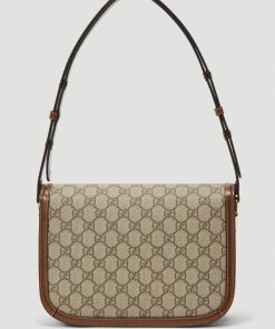 Alternative view of Gucci 1955 Horsebit Supreme Shoulder Bag in Brown